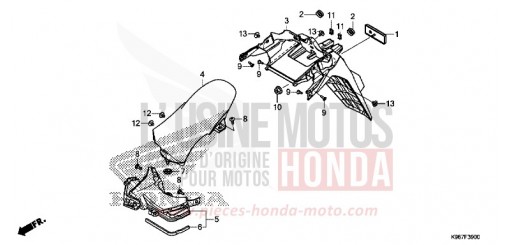 REAR FENDER WW125AK de 2019